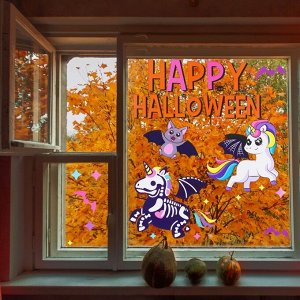 Интерьерные наклейки «Happy Halloween», единорог, 29,7 ? 42 см