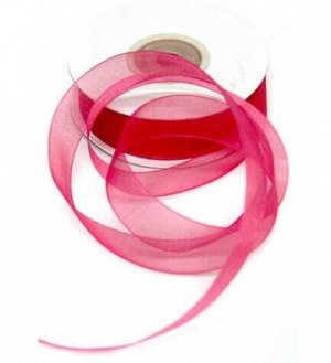 Лента шифоновая 1,8 см х 22 м цвет ярко-розовый