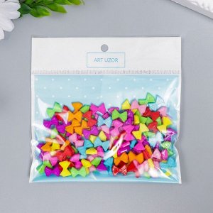 Бусины для творчества пластик «Яркие бантики», набор 120 шт., 0.2x1x0.7 см