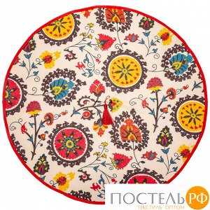 850-854-9 полотенце кухонное круглое  африка d75см , 100% хлопок,красный, вышивка