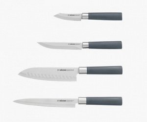 Набор кухонных ножей 4 шт с универсальным блоком серия HARUTO
