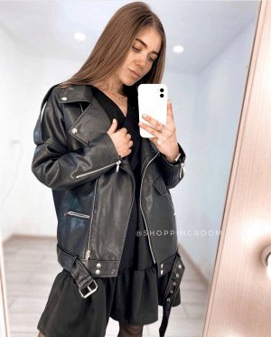 Женская Одежда 18001 "Однотон - Удлинен - Пояс" Черная