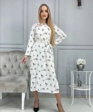Платье 7007 "Стрекозы - Удлинен" Белое