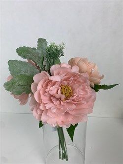 Цветы 103-132 Пионы розовые в букете 38см