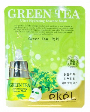 EKEL. Маска тканевая с зеленым чаем, GREEN TEA Ultra Hydrating Essence Mask, 25 мл