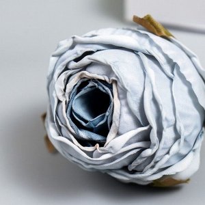 Бутон на ножке для декорирования "Пионовидная роза голубая" 4х5 см