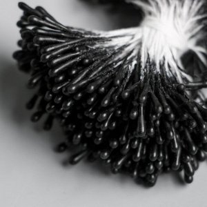 Тычинки для цветов "Капельки матовые чёрные" d=1,5 мм набор 400 шт длина 6 см