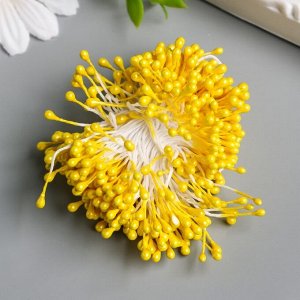 Тычинки для цветов "Капельки глянец ярко-жёлтые" набор 300 шт длина 6 см