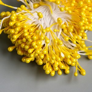 Тычинки для цветов "Капельки глянец ярко-жёлтые" набор 300 шт длина 6 см