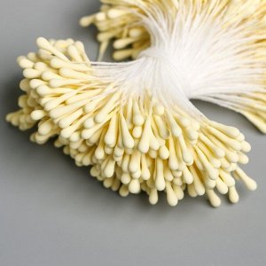 Тычинки для цветов "Капельки матовые светло-жёлтые" d=1,5 мм набор 400 шт длина 6 см