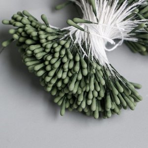 Тычинки для цветов "Капельки матовые хаки" d=1,5 мм набор 400 шт длина 6 см
