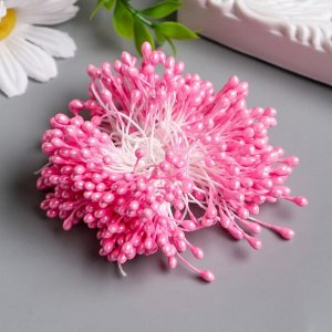 Тычинки для цветов "Капельки глянец неоново-розовые" набор 300 шт длина 6 см