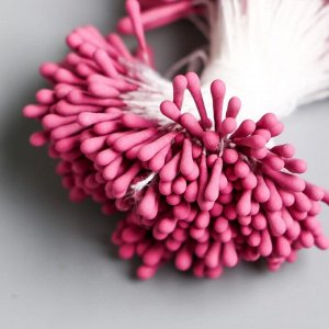 Тычинки для цветов "Капельки матовые пурпур" d=1,5 мм набор 400 шт длина 6 см