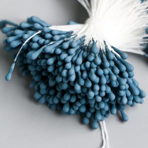 Тычинки для цветов "Капельки матовые синие" d=1,5 мм набор 400 шт длина 6 см