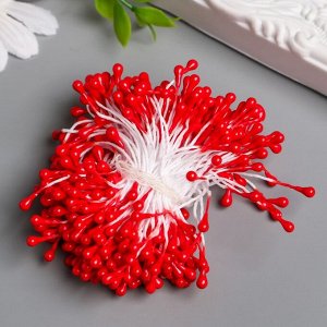 Тычинки для цветов "Капельки глянец малиновые" набор 300 шт длина 6 см