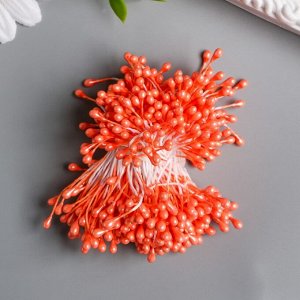 Тычинки для цветов "Капельки глянец апельсин" набор 300 шт длина 6 см