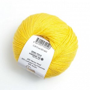 Пряжа "Baby Wool" 20% кашемир, 40% меринос. шерсть, 40% акрил 175м/50гр (812 жёлтый)