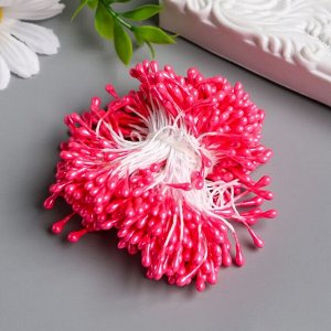 Тычинки для цветов "Капельки глянец ярко-розовый" набор 300 шт длина 6 см