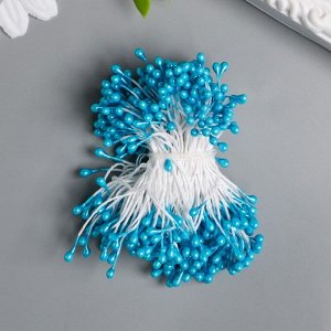 Тычинки для цветов "Капельки глянец голубое озеро" набор 300 шт длина 6 см
