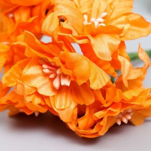 Цветы для декорирования "Садовая лилия" оранжевая 1 букет=6 цветов 10 см