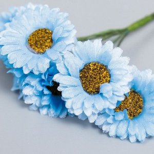 Цветы для декорирования "Хризантемы голубые" 1 букет=6 цветов 10 см