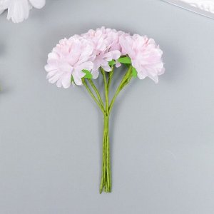 Цветы для декорирования "Пион садовый светло-розовый" 1 букет=6 цветов 10 см
