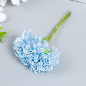 Цветы для декорирования "Пион садовый голубой" 1 букет=6 цветов 10 см