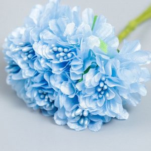 Цветы для декорирования "Пион садовый голубой" 1 букет=6 цветов 10 см