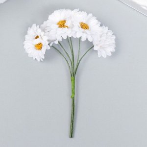 Цветы для декорирования "Хризантемы белые" 1 букет=6 цветов 10 см