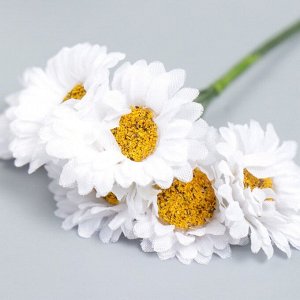 Цветы для декорирования "Хризантемы белые" 1 букет=6 цветов 10 см