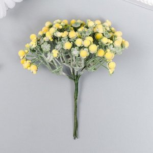 Декор для творчества "Соцветие с жёлтыми шариками" d=0,6 см 1 букет=6 цветов 11 см