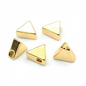 Бусина-разделитель треугольник 8*8мм золотистый, отверстие 1,5мм