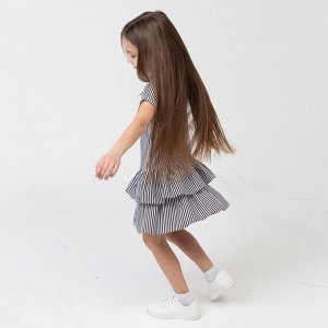 Платье для девочки, цвет серый/белый, рост 98
