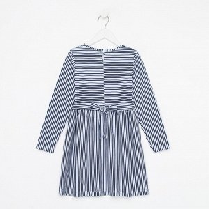 Платье для девочки, цвет синий/белый/фуксия, рост 98