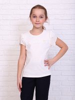 Трикотажная блузка для девочки МИМОЗА кор.рукав  (Экрю)