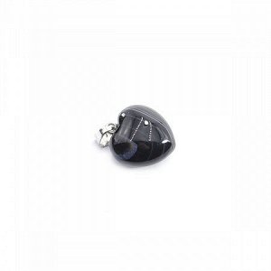 Сердечко Черный агат полосатый- камень дарующий изобилие, удачу во всех начинаниях и защиту 2см-2см