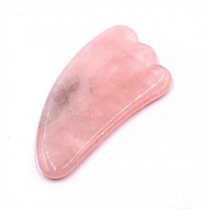 Скребок НЕКОНДИЦИЯ из камня Розовый кварц для лица и массажа Гуаша