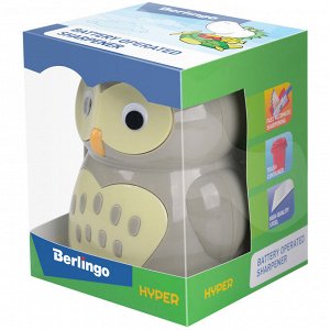 Точилка электрическая детская Berlingo ""Owl"" 1 отверстие, с контейнером