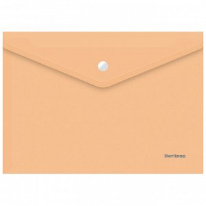 Папка-конверт на кнопке Berlingo ""Starlight"", А4, 180мкм, прозрачная оранжевая