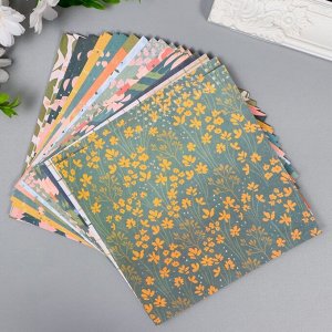 Набор бумаги для скрапбукинга 24 листа 12 дизайнов "Летний сад" 160 гр 15,2х15,2 см