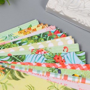 Набор бумаги для скрапбукинга 24 листа 12 дизайнов "Тропический рай" 160 гр 15,2х15,2 см