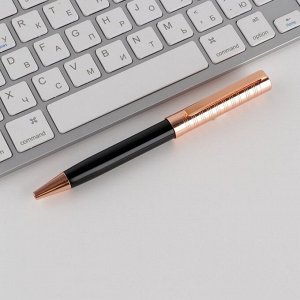 Ручка рифленая цвет черный с золотом,металл, 0,1 мм
