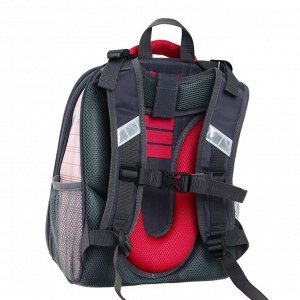 Рюкзак каркасный Probag 38 х 30 х 16 см, эргономичная спинка, "Зайчик", серый/розовый