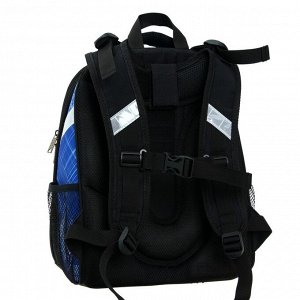 Рюкзак каркасный Probag «Мото» 38 х 30 х 16 см, эргономичная спинка, чёрный/синий