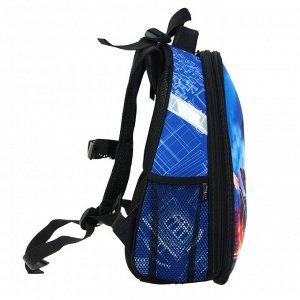 Рюкзак каркасный Probag «Мото» 38 х 30 х 16 см, эргономичная спинка, чёрный/синий