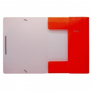 Папка на резинке А4, 500 мкм,  "Neon", корешок 30 мм, неоновая, красный апельсин