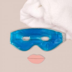 Маска для лица гидрогелевая, охлаждающая/согревающая, 23 * 10 * 0,5 см, цвет синий