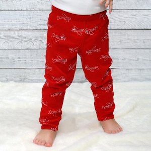 Штанишки для мальчика, цвет красный, рост 62-68 см