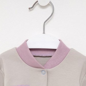 Кофточка детская «Милый енотик», цвет серый/розовый, рост 74 см