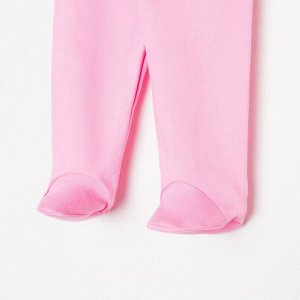 Ползунки детские, цвет розовый/зайка, рост 56 см